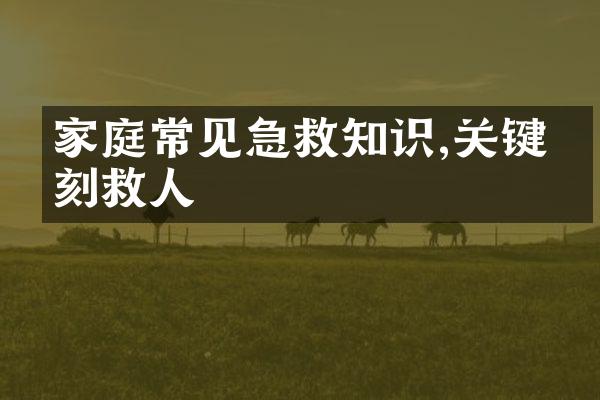 家庭常见急救知识,关键时刻救人