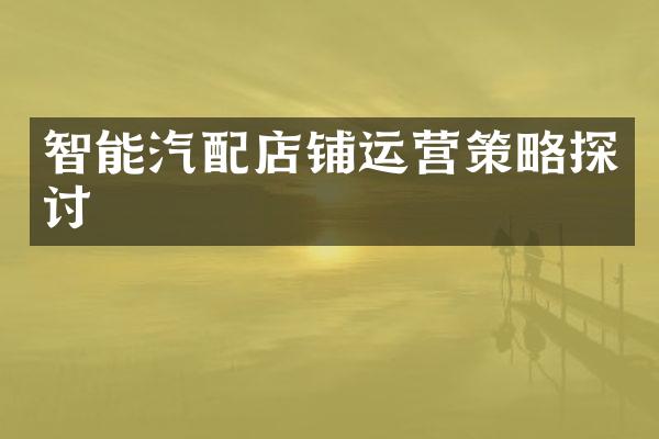 智能汽配店铺运营策略探讨