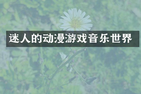 迷人的动漫游戏音乐世界