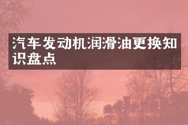 汽车发动机润滑油更换知识盘点