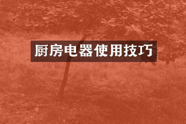 厨房电器使用技巧