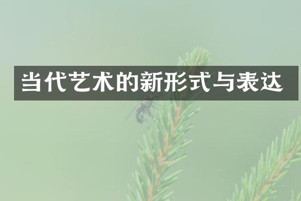 当代艺术的新形式与表达