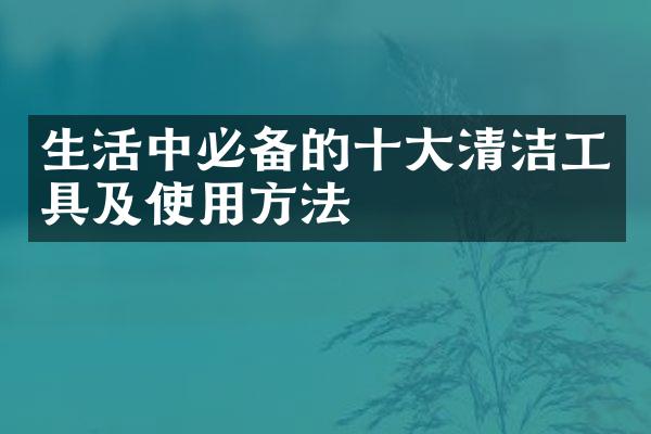 生活中必备的十大清洁工具及使用方法