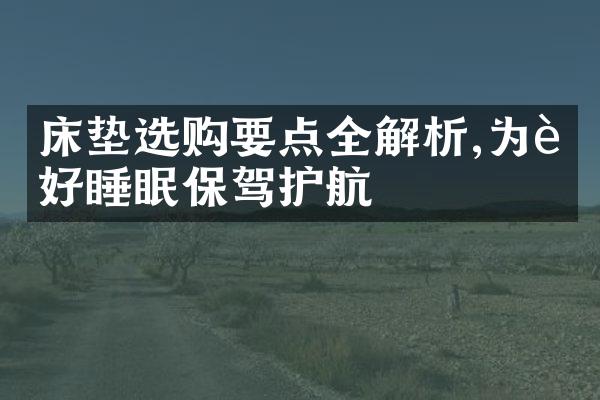 床垫选购要点全解析,为良好睡眠保驾护航