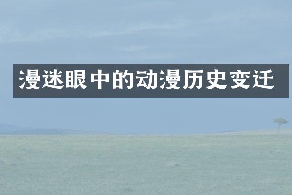 漫迷眼中的动漫历史变迁