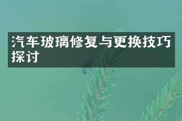 汽车玻璃修复与更换技巧探讨