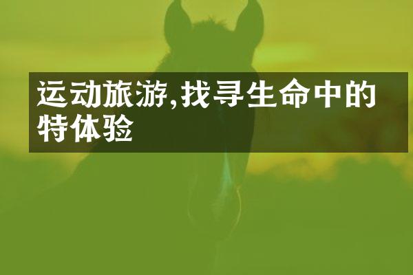 运动旅游,找寻生命中的独特体验