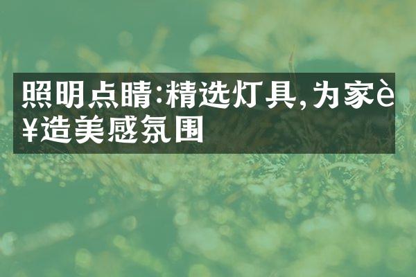 照明点睛:精选灯具,为家营造美感氛围