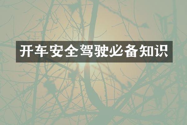 开车安全驾驶必备知识