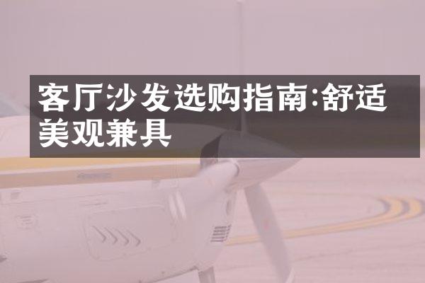 客厅沙发选购指南:舒适与美观兼具