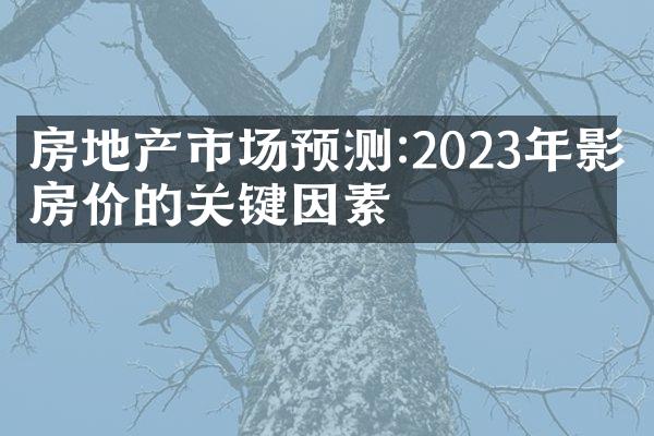 房地产市场预测:2023年影响房价的关键因素