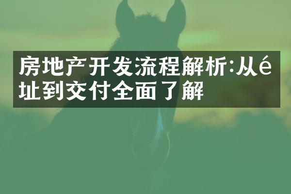 房地产开发流程解析:从选址到交付全面了解