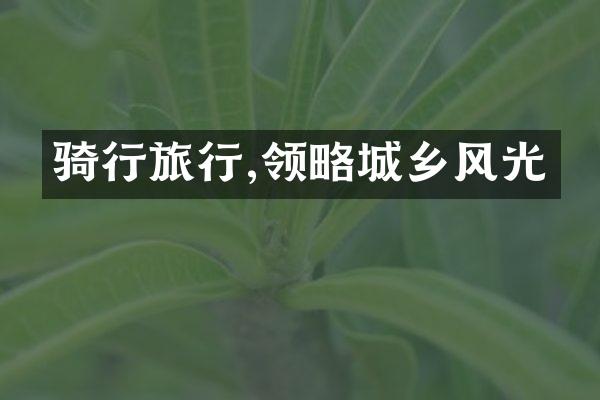 骑行旅行,领略城乡风光
