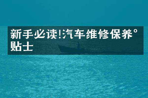 新手必读!汽车维修保养小贴士