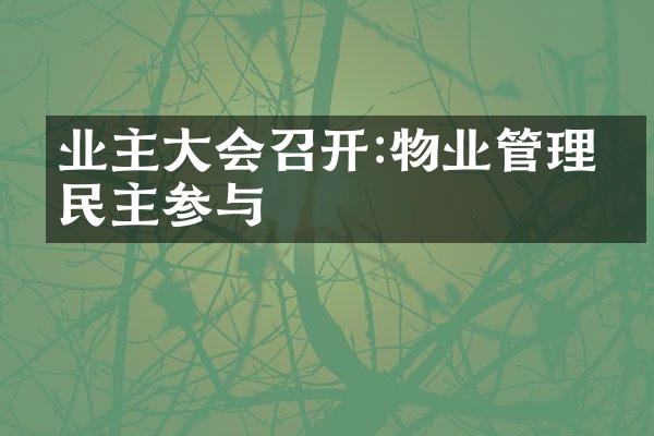 业主大会召开:物业管理的民主参与
