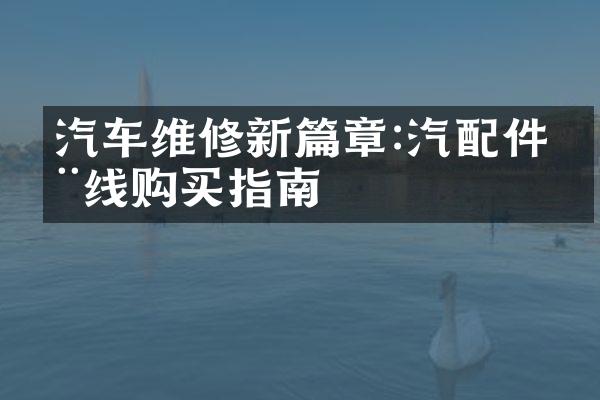 汽车维修新篇章:汽配件在线购买指南