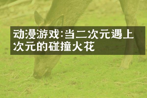动漫游戏:当二次元遇上三次元的碰撞火花