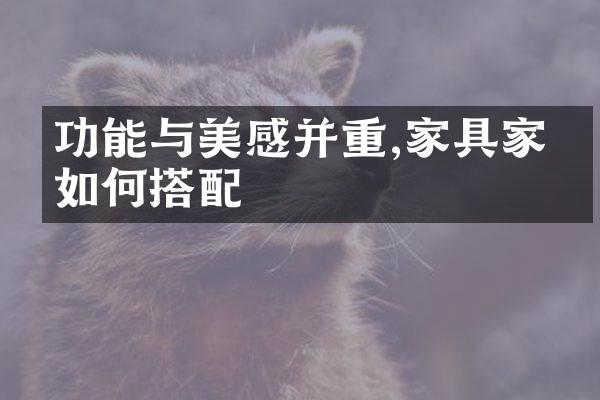 功能与美感并重,家具家电如何搭配