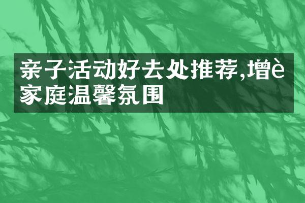 亲子活动好去处推荐,增进家庭温馨氛围