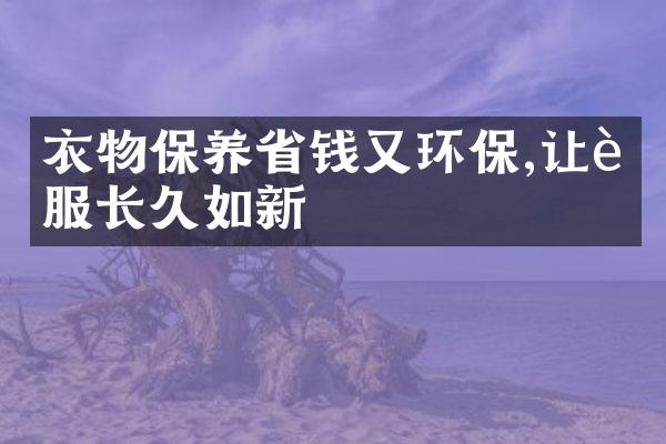 衣物保养省钱又环保,让衣服长久如新