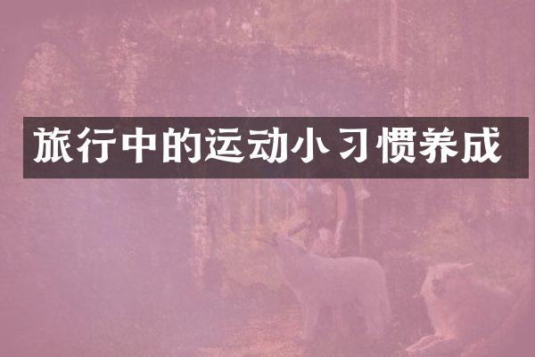 旅行中的运动小习惯养成