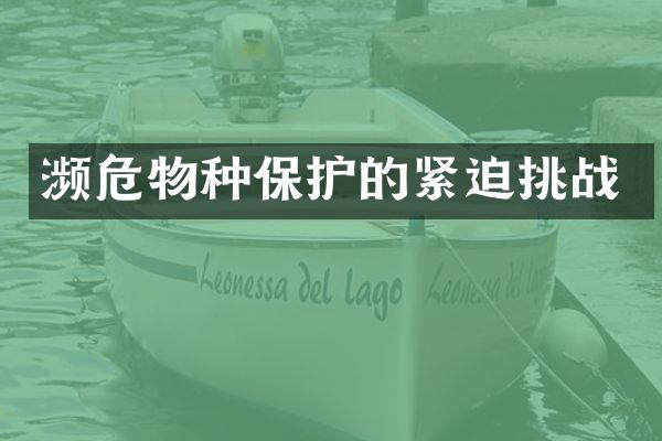 濒危物种保护的紧迫挑战