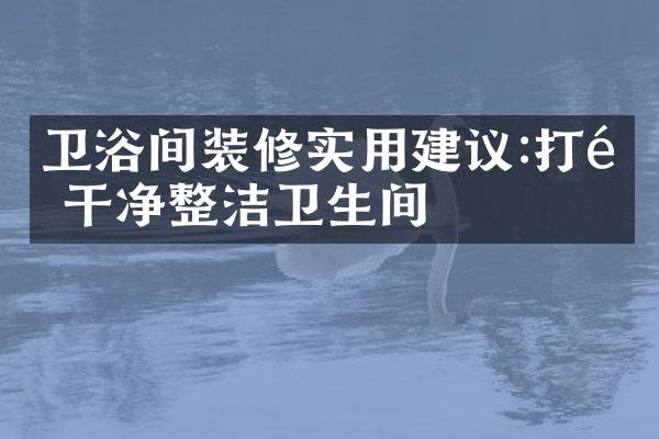 卫浴间装修实用建议:打造干净整洁卫生间