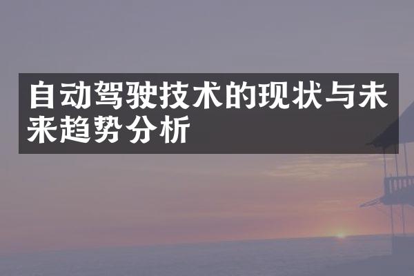 自动驾驶技术的现状与未来趋势分析