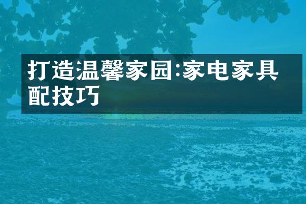 打造温馨家园:家电家具搭配技巧