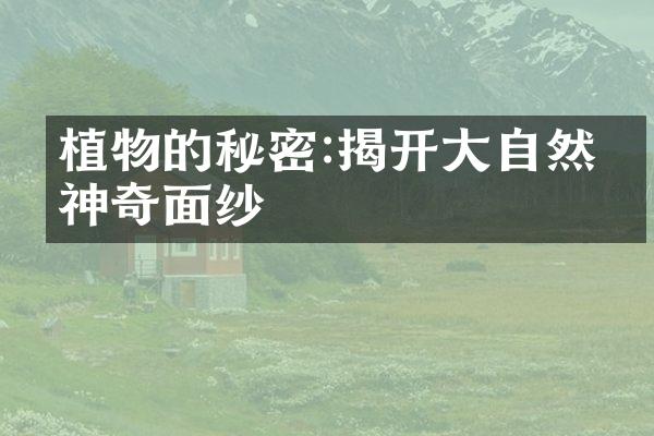 植物的秘密:揭开大自然的神奇面纱