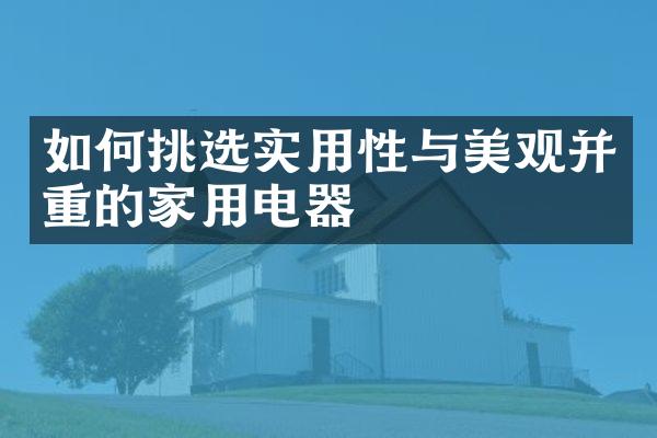 如何挑选实用性与美观并重的家用电器