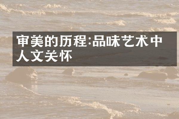 审美的历程:品味艺术中的人文关怀