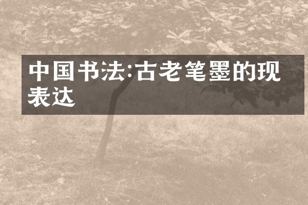 中国书法:古老笔墨的现代表达