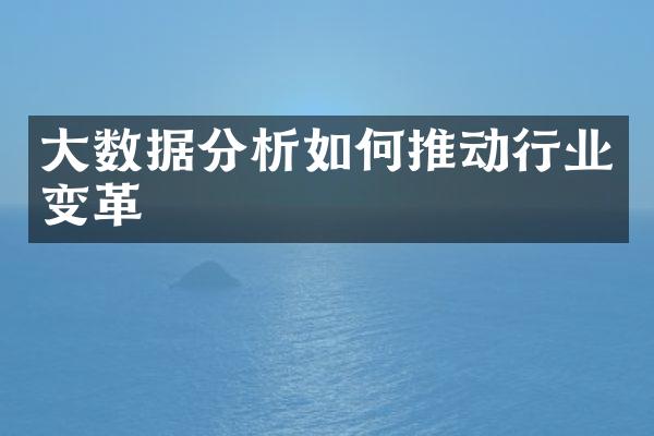大数据分析如何推动行业变革