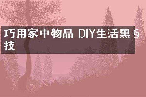 巧用家中物品 DIY生活黑科技