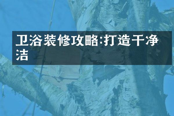 卫浴装修攻略:打造干净整洁
