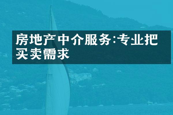 房地产中介服务:专业把握买卖需求