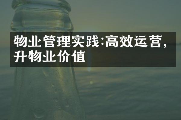 物业管理实践:高效运营,提升物业价值