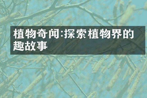 植物奇闻:探索植物界的有趣故事