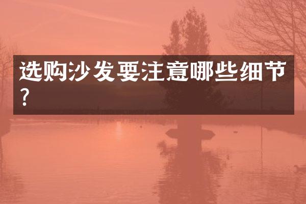 选购沙发要注意哪些细节?