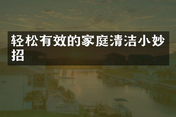 轻松有效的家庭清洁小妙招