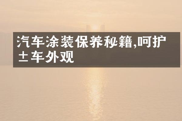 汽车涂装保养秘籍,呵护爱车外观