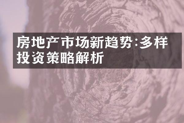 房地产市场新趋势:多样化投资策略解析