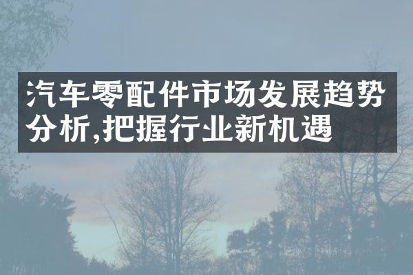 汽车零配件市场发展趋势分析,把握行业新机遇