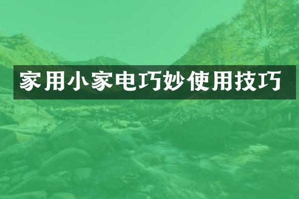 家用小家电巧妙使用技巧