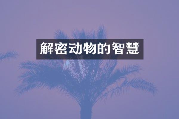 解密动物的智慧