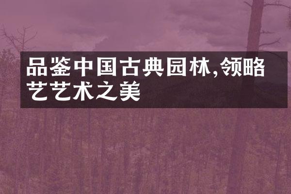 品鉴中国古典园林,领略园艺艺术之美