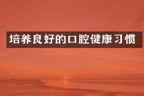 培养良好的口腔健康习惯