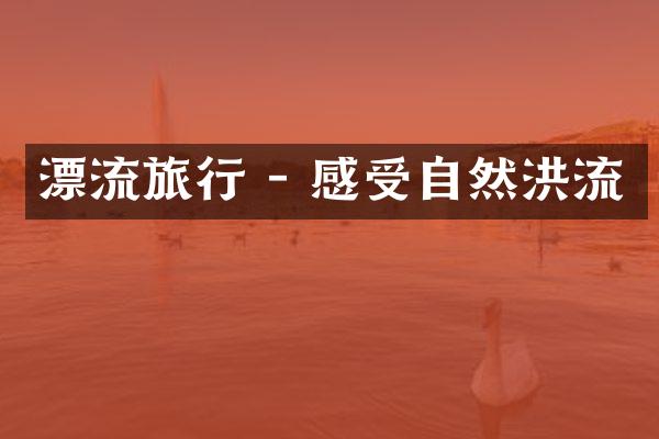 漂流旅行 - 感受自然洪流