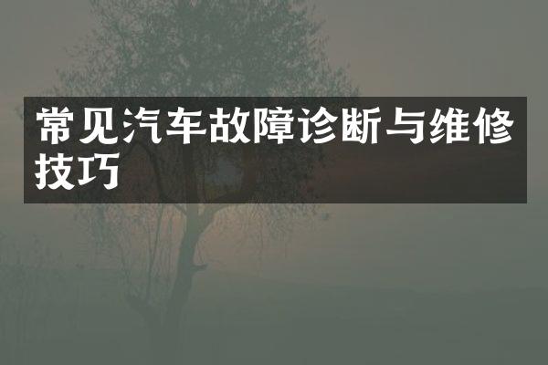 常见汽车故障诊断与维修技巧